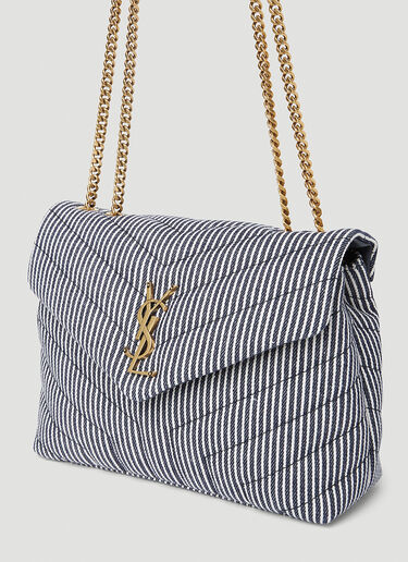 Saint Laurent Loulou Striped Shoulder Bag Blue sla0251117