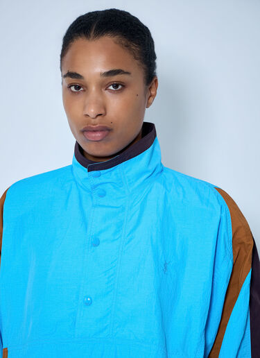 LN-CC® - Saint Laurent: High-Neck Windbreaker Jacket - Light Blue Saint Laurent High-Neck Windbreaker Jacket Light Blue sla0263121