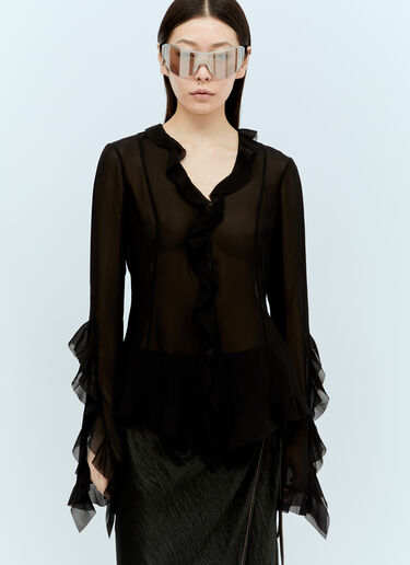 Acne Studios 러플 블라우스 블랙 acn0255009