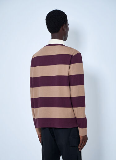 LN-CC® - Moncler: Striped Rugby Shirt - Brown Moncler Striped Rugby Shirt Brown mon0165017