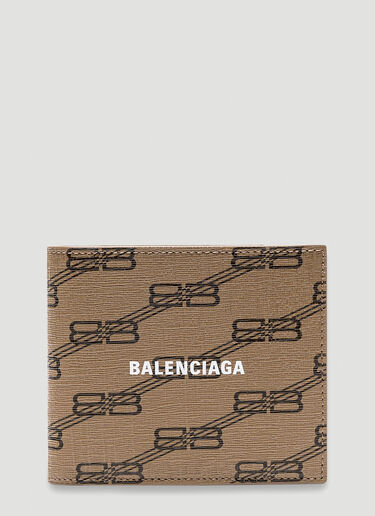 Balenciaga Logo Bifold Wallet Beige bal0152016