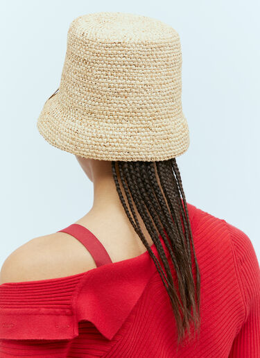 Jacquemus Le Bob Raphia Bucket Hat Beige jac0254043