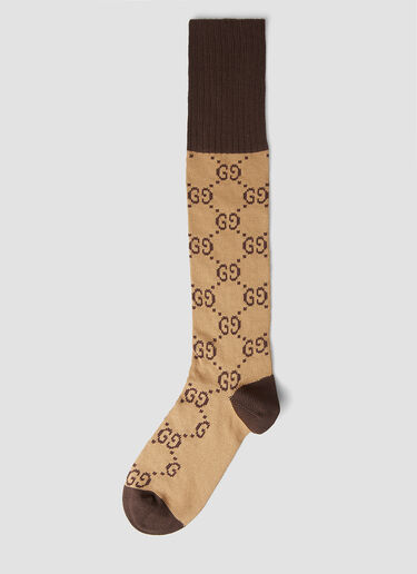 Gucci 互锁G字母袜子 棕 guc0130041