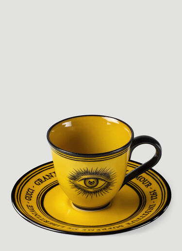 Set of Two Star Eye Demitasse Cups with Saucers Gucci Set of Two Star Eye Demitasse Cups with Saucers Yellow wps0690088
