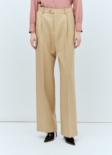 Gucci Interlocking G Wool Pants Beige guc0255038