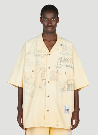 Maison Mihara Yasuhiro 디스트레스트 반소매 셔츠 옐로우 mmy0152005