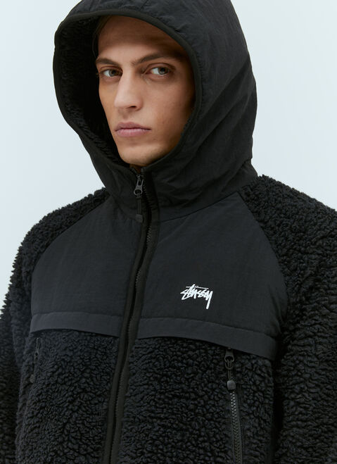Moncler + Rick Owens Sherpa Paneled Hooded Jacket Black mcs0355001
