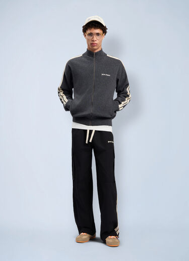 Classic Logo Knit Track Jacket Palm Angels Classic Logo Knit Track Jacket Grey pma0162108