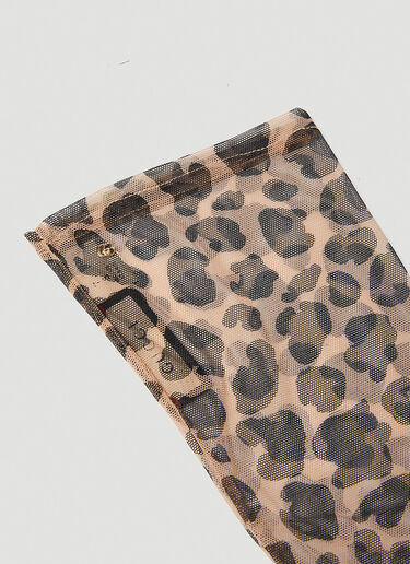 Gucci Leopard Print Gloves Brown guc0252034