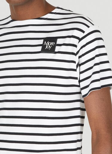 More Joy Logo Patch Breton Stripe T-Shirt White mjy0347009