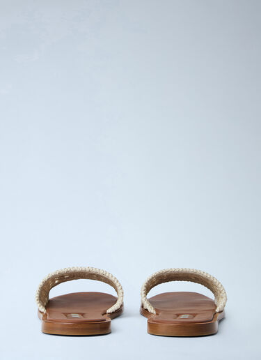 Miu Miu Crochet Slide Sandals Beige miu0264033