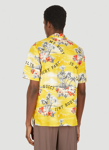Gucci Ocean Palms Bowing Shirt Yellow guc0150090