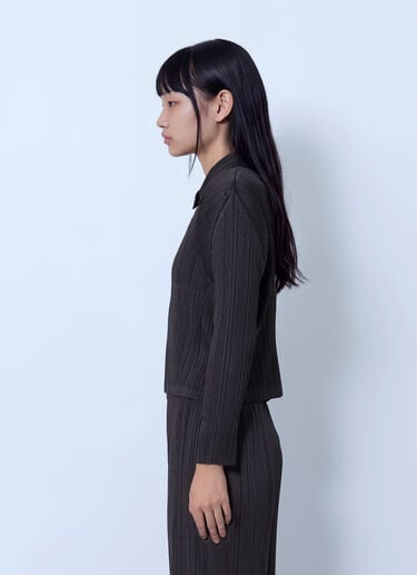 LN-CC® - Pleats Please Issey Miyake: August Pleated Jacket - Brown Pleats Please Issey Miyake August Pleated Jacket Brown plp0266018