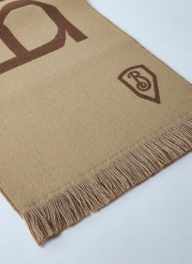 Burberry Logo Wool Scarf Beige bur0159035