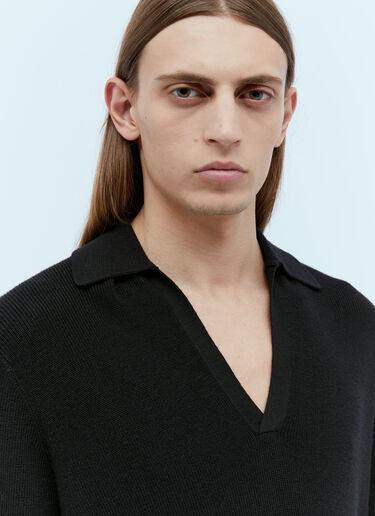 Dries Van Noten V Neck Knit Sweater Black dvn0154025