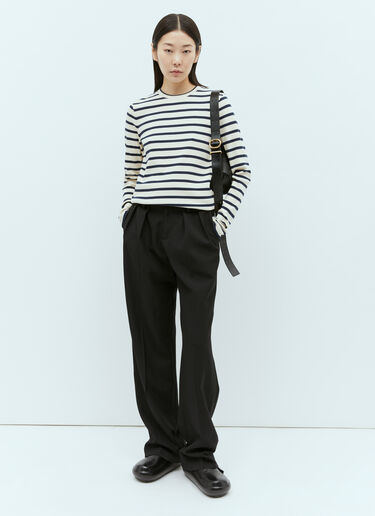 Jil Sander+ 条纹罗纹上衣 白色 jsp0255014