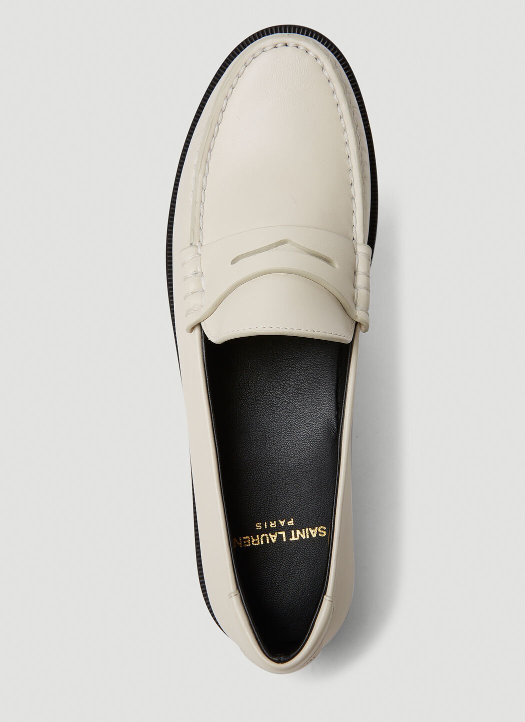 Saint Laurent Monogram Plaque Loafers in Black LN CC