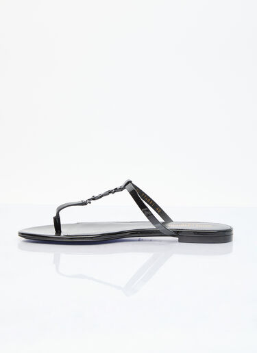 Saint Laurent Cassandra Slide Sandals Black sla0255045