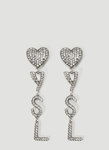 Saint Laurent Monogram Drop Earring Silver sla0239079