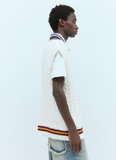 Moncler x Palm Angels Wool V-Neck Vest White mpa0355015