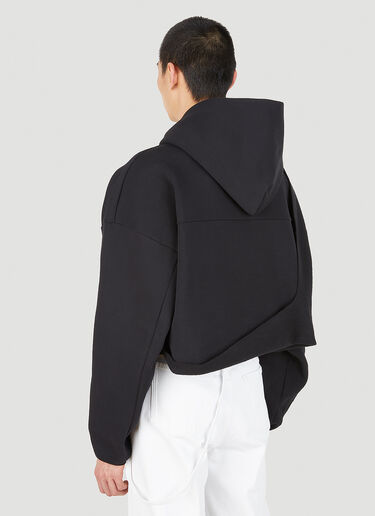 Ottolinger Otto Cropped Draped Hooded Sweatshirt Black ott0348007