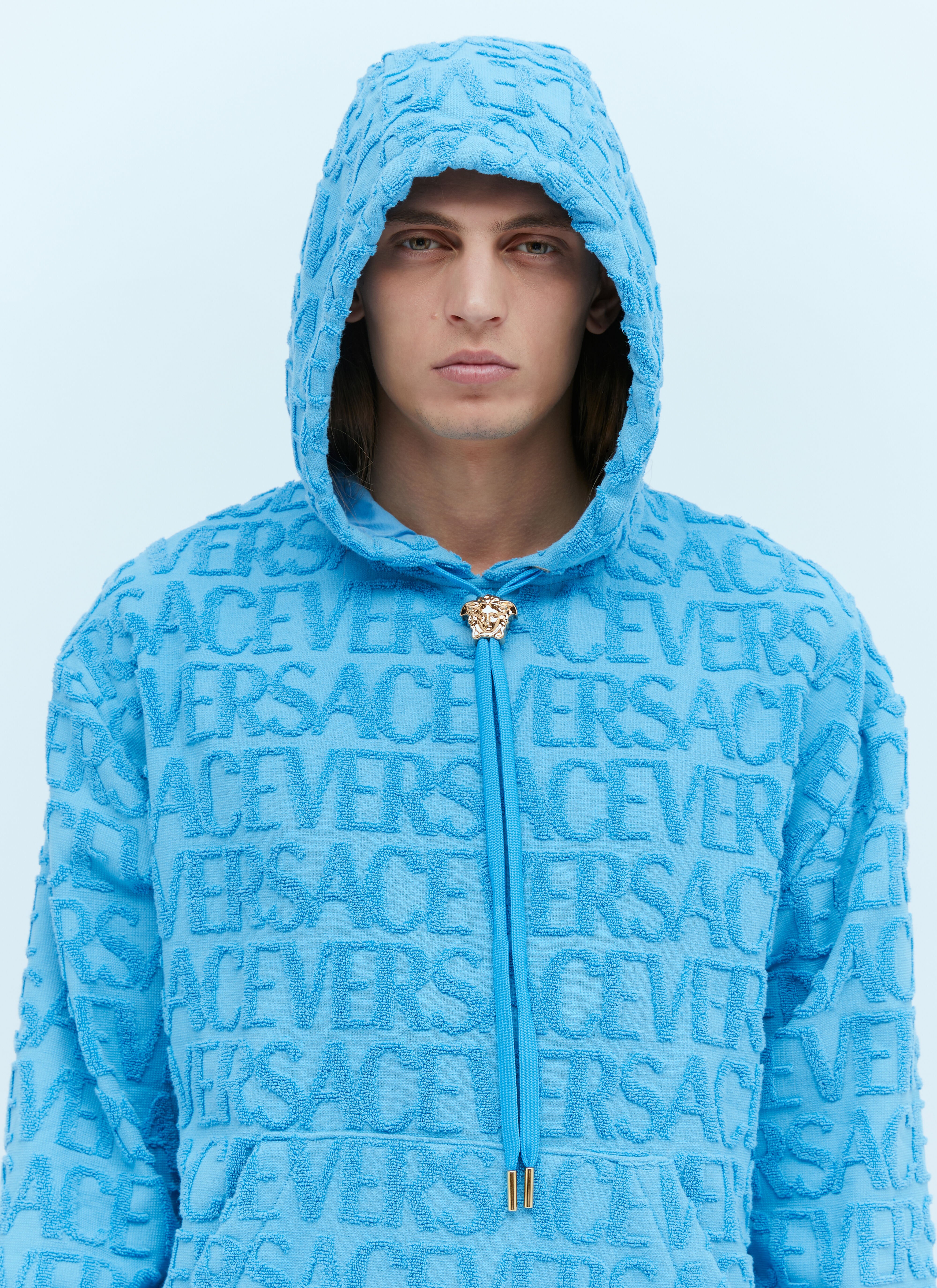 Blue versace hoodie new arrivals