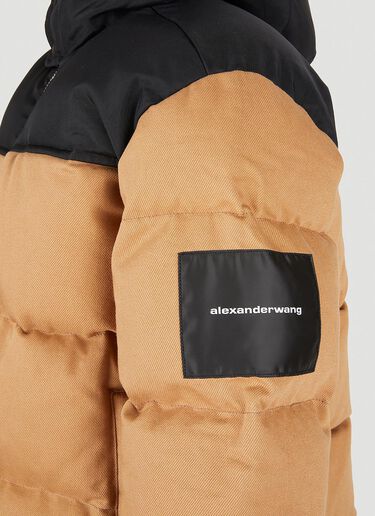 Alexander Wang Colour Block Puffer Jacket Brown awg0249026
