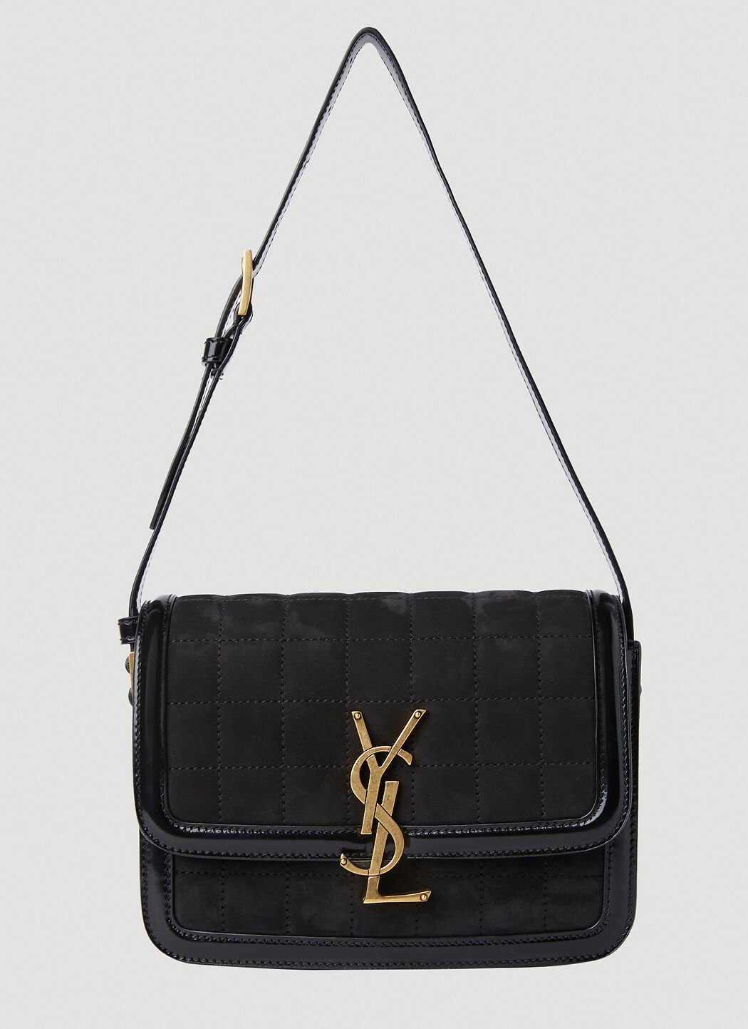 Saint Laurent Logo Plaque Quilted Shoulder Bag LN CC