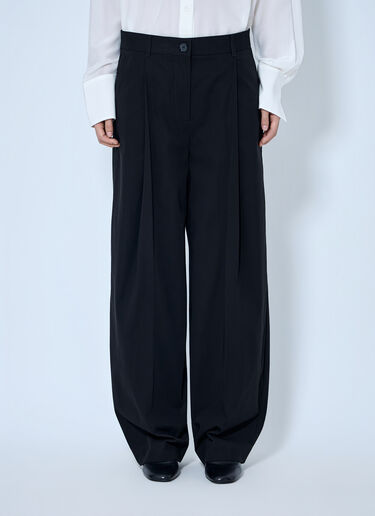 LN-CC® - Toteme: Single Pleat Cotton Trousers - Black Toteme Single Pleat Cotton Trousers Black tot0265038