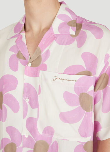 Jacquemus La Chemise Jean Bowling Shirt Pink jac0150013