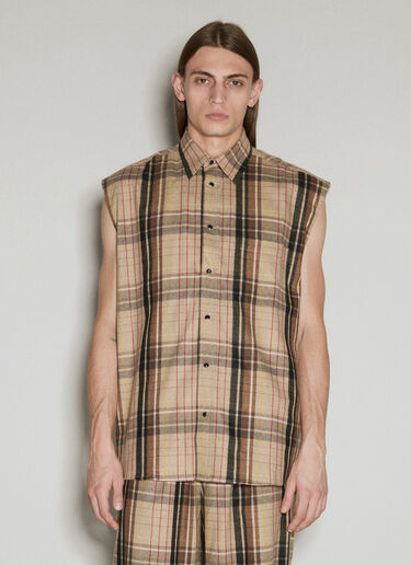 VTMNTS Flannel Sleeveless Shirt Brown vtm0156002