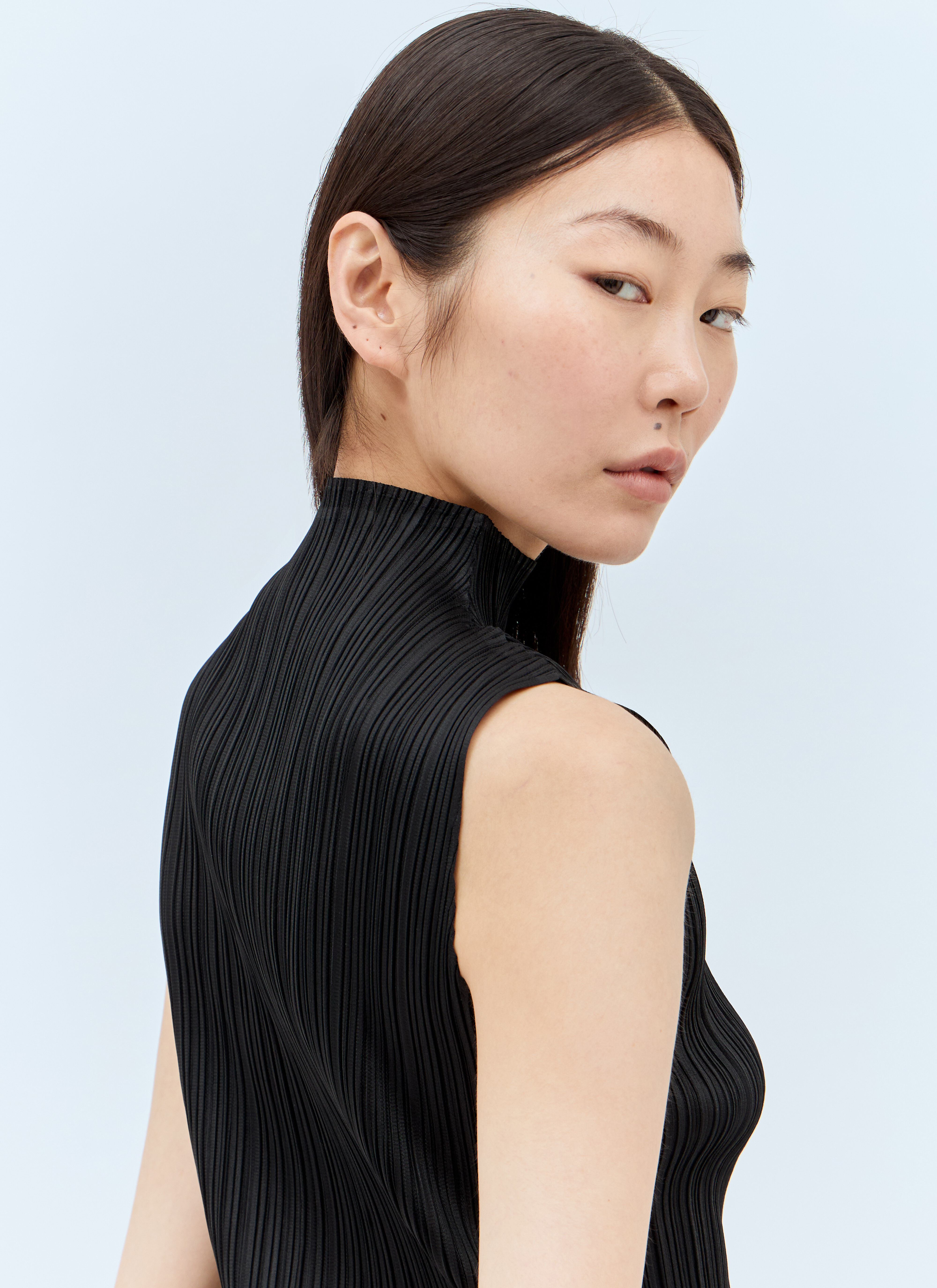 Pleats Please Issey Miyake Women's' Pleated High-Neck Top in