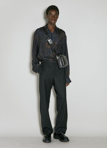 Prada 가죽 숄더백과 파우치 블랙 pra0153024