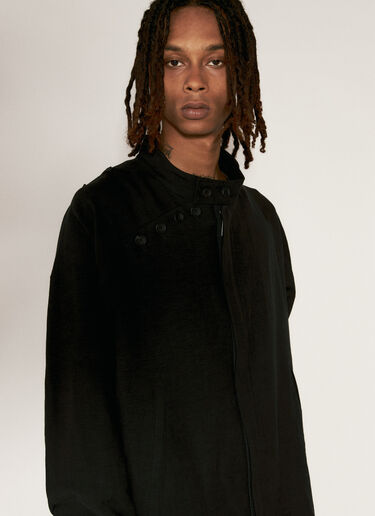Yohji Yamamoto 打褶罩层衬衫 黑色 yoy0156005