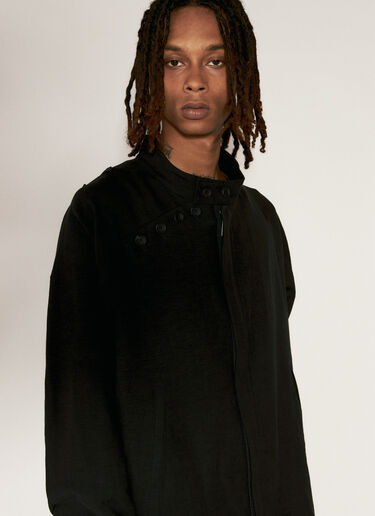 Yohji Yamamoto Pleated Overlay Jacket Black yoy0156005