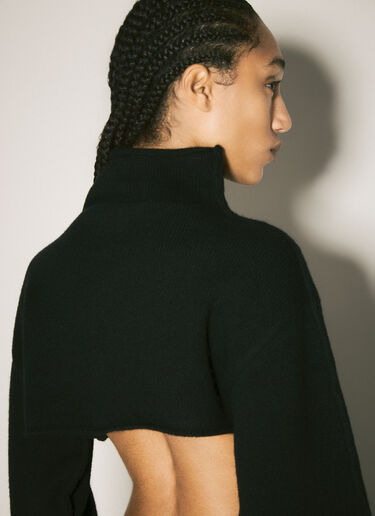 Marni Turtleneck Cropped Sweater Black mni0258002