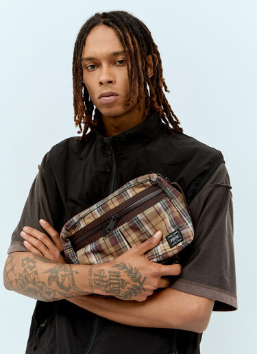 Comme des Garçons Homme x Porter 格纹防刮尼龙斜挎包  棕色 cdh0156008