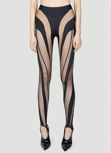 Mugler Cut Out Illusion Leggings Black mug0251052