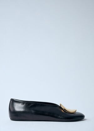 Jil Sander Leather Ballerina Pumps Black jil0259021