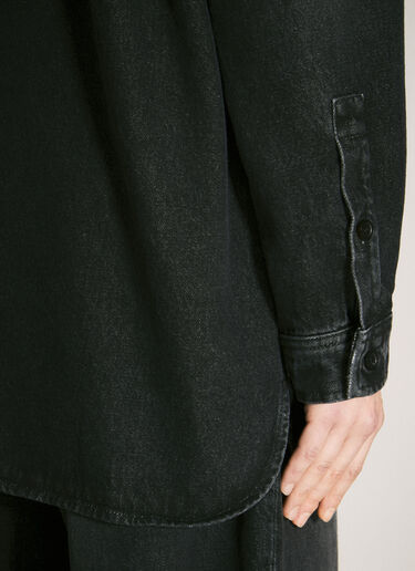 Jean Paul Gaultier 바디 마리니에르 프린트 데님 셔츠 블랙 jpg0258013