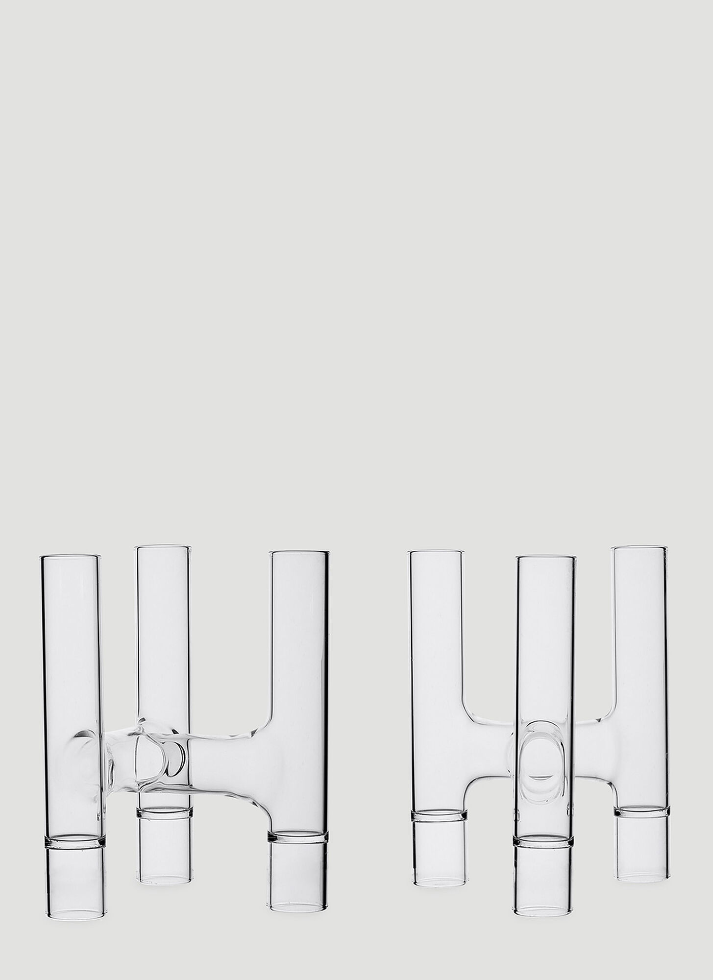 Shop Fferrone Design Set Of Two Trio Candelabras In Transparent