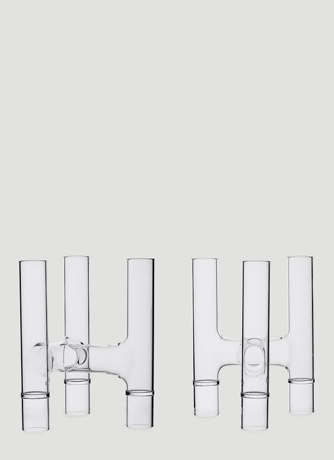 Fferrone Design Set of Two Trio Candelabras Transparent wps0644556