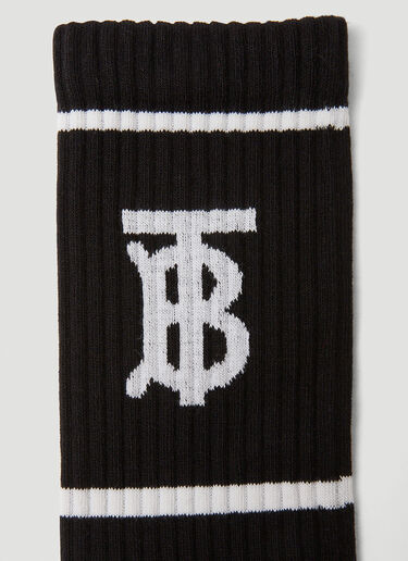 Monogram Motif Intarsia Cotton Blend Socks Burberry Monogram Motif Intarsia Cotton Blend Socks Black bur0149107