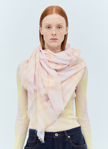 Burberry Check Wool Scarf Pink bur0255078