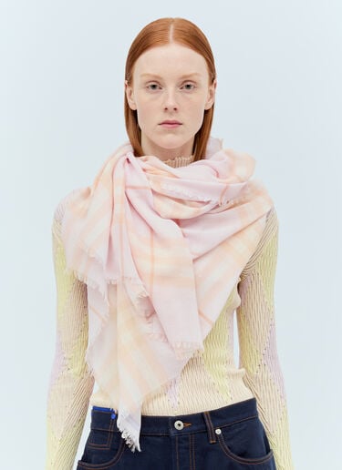 Burberry 格纹羊毛围巾  粉色 bur0255078