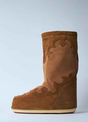 Moon Boot Icon Suede Embroidery Boots Brown mnb0360003