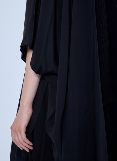 LN-CC® - Yohji Yamamoto: Knit Combi Kimono Coat - Black Yohji Yamamoto Knit Combi Kimono Coat Black yoy0263016