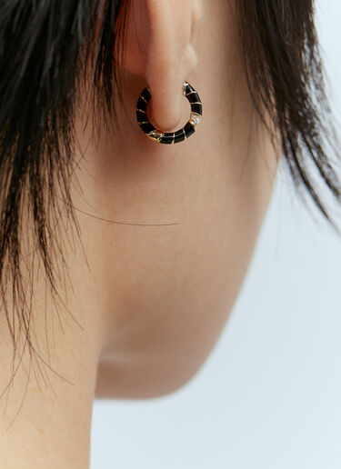 Yvonne Leon Paire De Creoles Mini Torsades Earrings Black yvl0255006