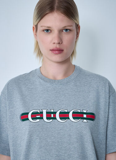 Gucci Logo Motif T-Shirt Grey guc0259029