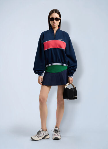 Palm Angels Classic Logo Half-Zip Sweatshirt Blue pma0264243
